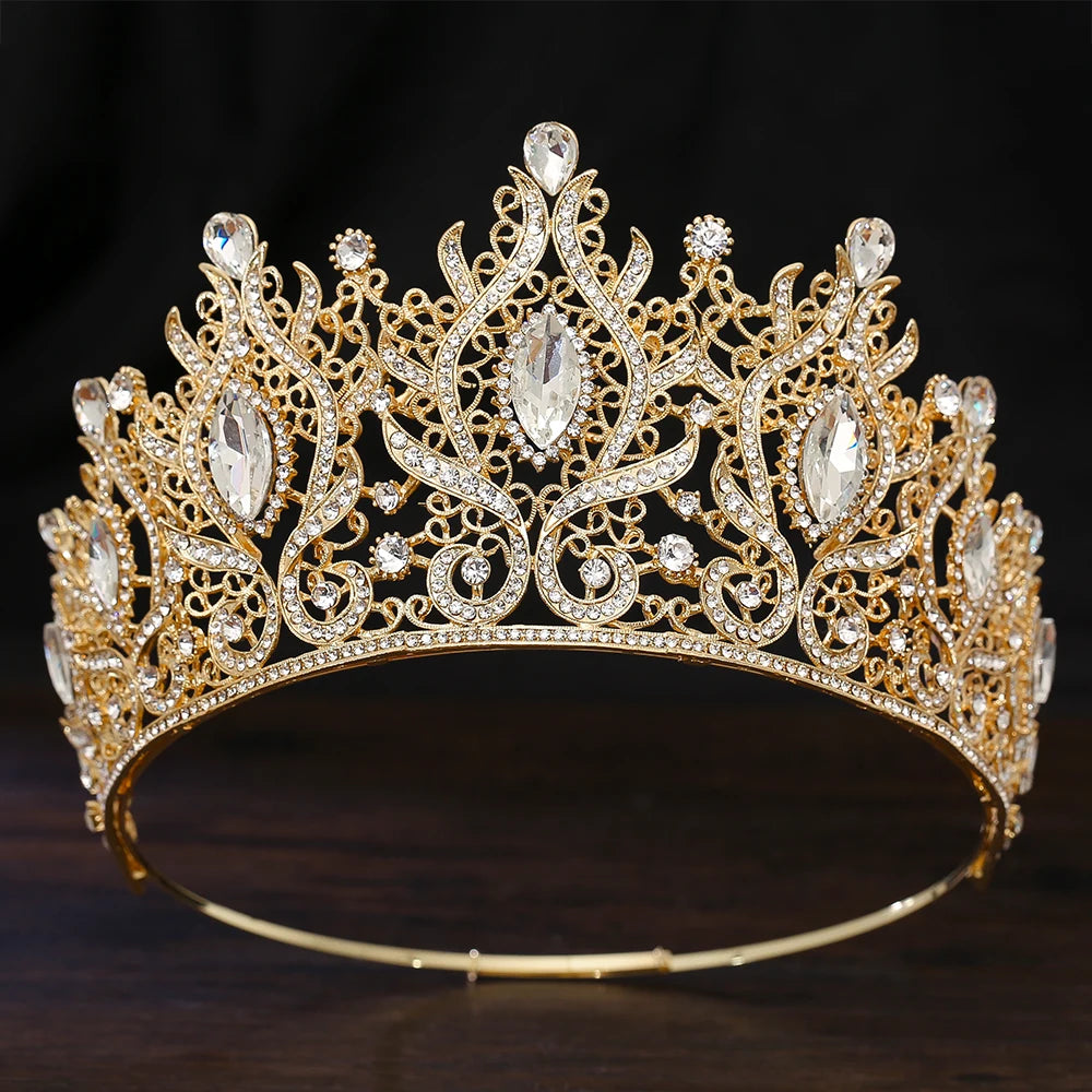 Queen Crown for Women - Baroque Wedding Tiaras and Crowns, Jeweled Costume Tiara Princess Crown, Prom Birthday Party Halloween H