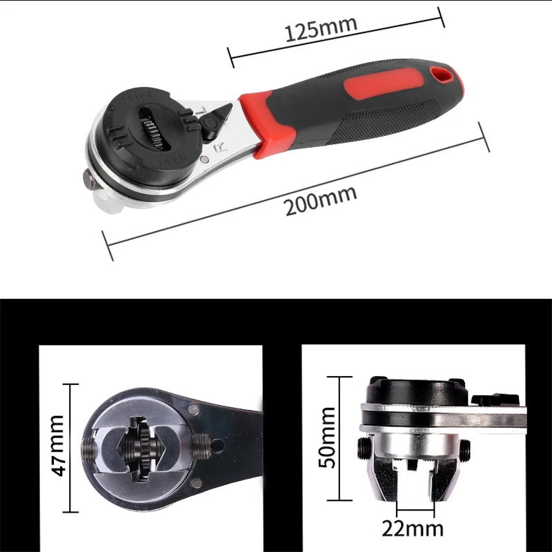 Multifunctional Ratchet Wrench Adjustable 6-22mm Screw Universal Adjustable Ratcheting Wrench Repair Hand Tools