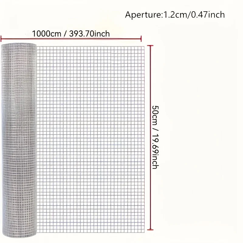 50X500cm Wire Mesh Metal Fence, Mesh Metal Fence, Garden Rabbit Fence, Durable Metal Barrier for Chicken Coop, Garden, Pet