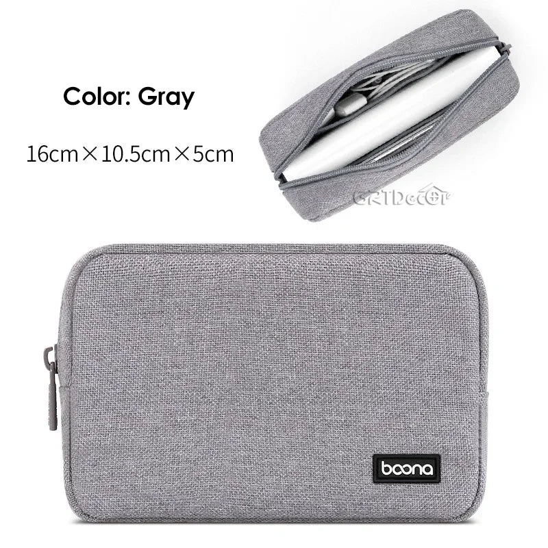 Travel Closet Organizer Case for Headphones Storage Bags Digital Portable Zipper Accessories Charger Data Cable USB Pouch