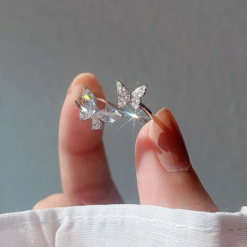 Beautiful Silver Filled Ring with Sparkling Melee Gems