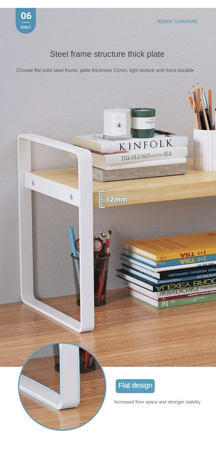 Student Dormitory Desktop Book Storage Rack Layered Sorting of Office Desk Clutter Bedroom Cosmetics Perfume Iron Storage Rack