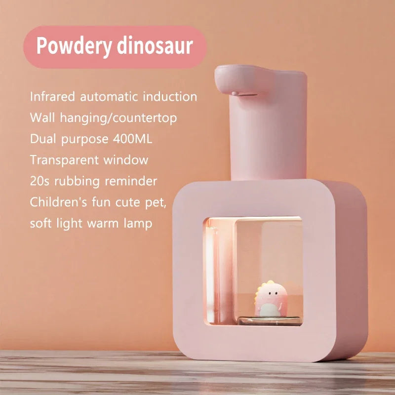 New Automatic Soap Dispenser Cute Pet Wall Mounted Touchless Sensor USB Charging Cartoon Foam Hand Washing Tools 400ML Kitchen