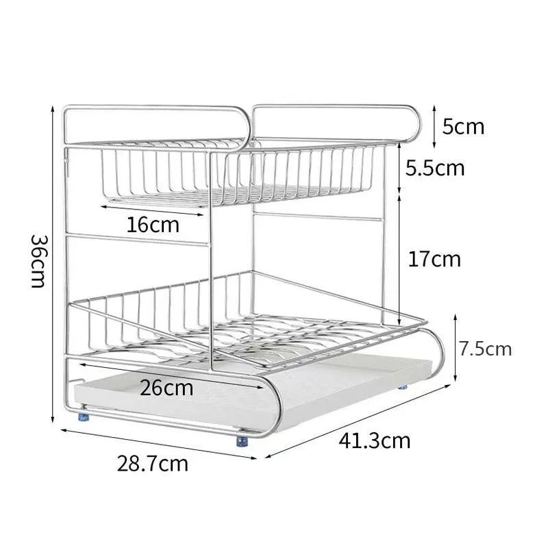 Three Layers Living Room Storage Racks Stainless Steel Practical Simple Kitchen Desktop Storage Holder Luxury Modern Home Decor