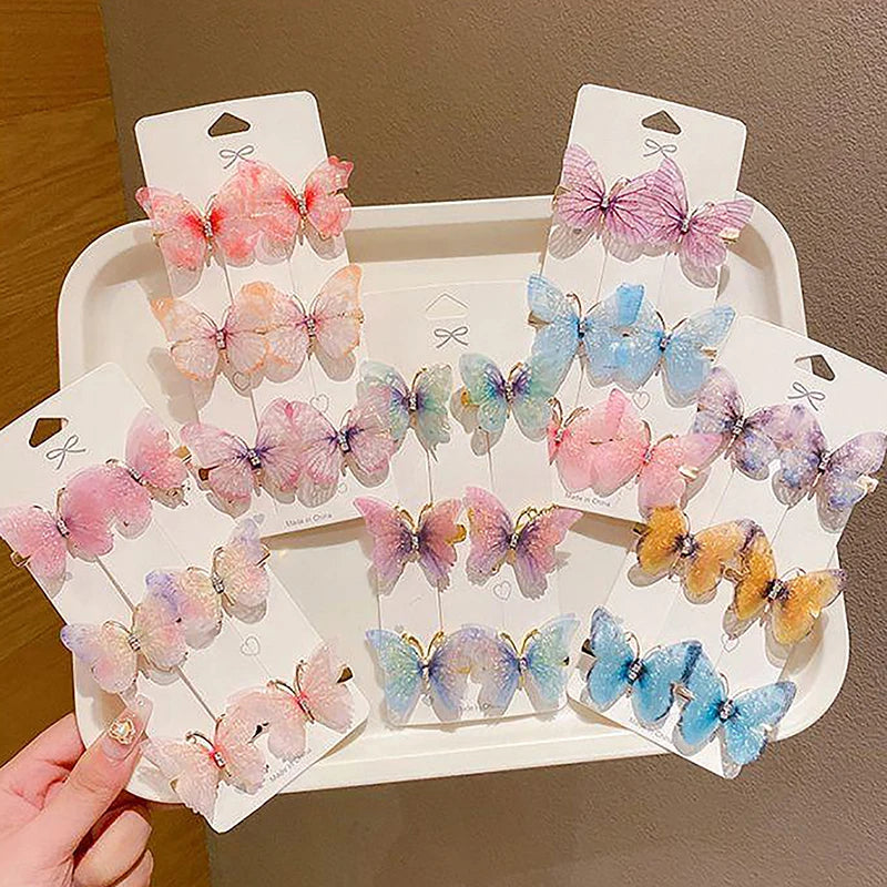 Colorful Butterfly Hairpins Random Girl Hair Clips Women Sweet Rainbow Barrettes Fashion Hair Accessories Ornament