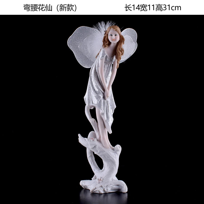 Fairy Beauty Angel Ornaments Resin Doll Cute Girl Wedding Gift Decorative Home Accessories Things For Room Decoration