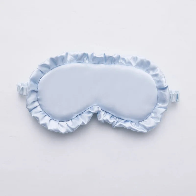 Silk Eye Mask Artificial Filament Artificial Silk Mask Sleep Eye Cover Ruffled Design Blackout Eye Patch For Suitable For Men