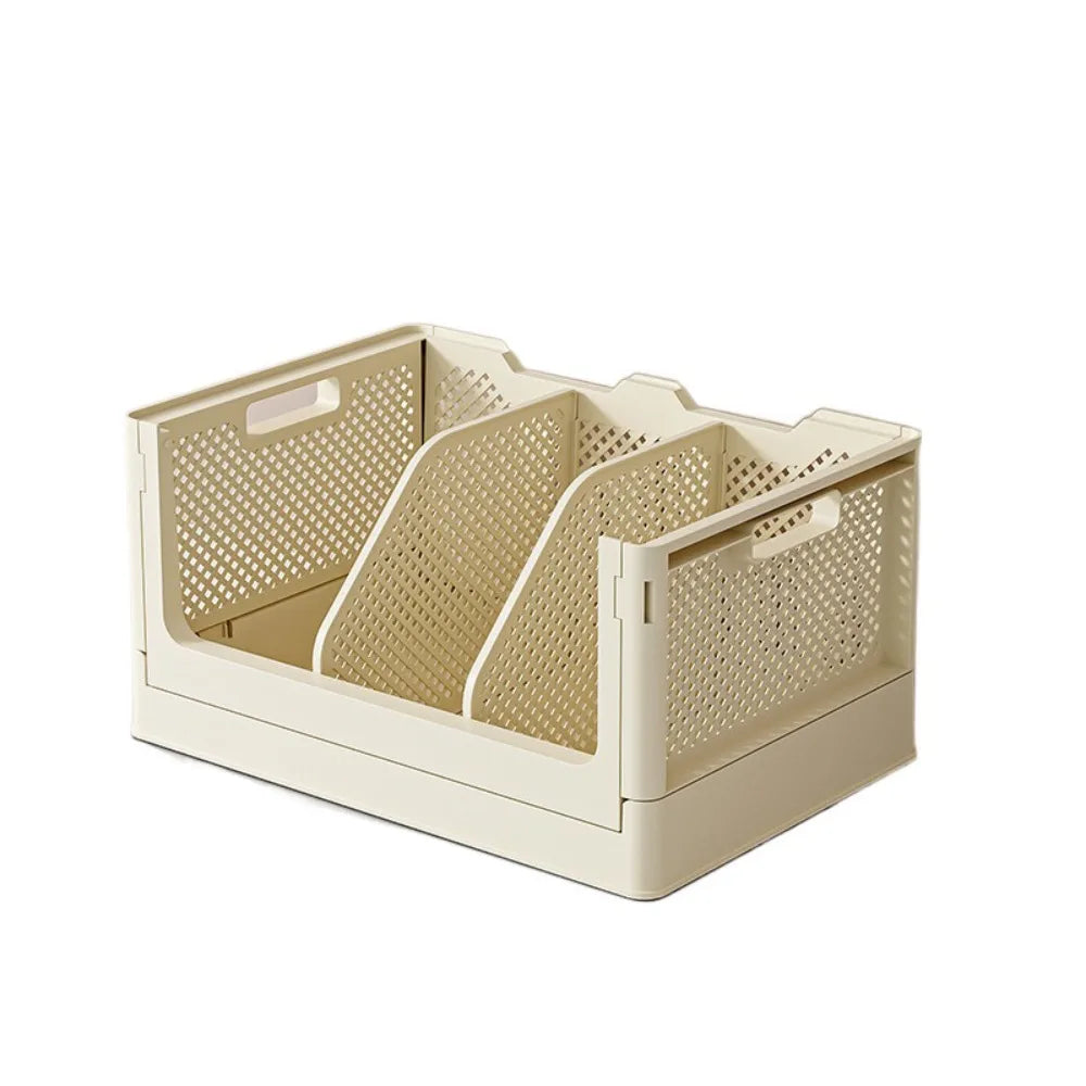 Storage Container Large Capacity Foldable Storage Basket Portable with Dividers Toys Storage Bin Multi-purpose Book Frame Snacks