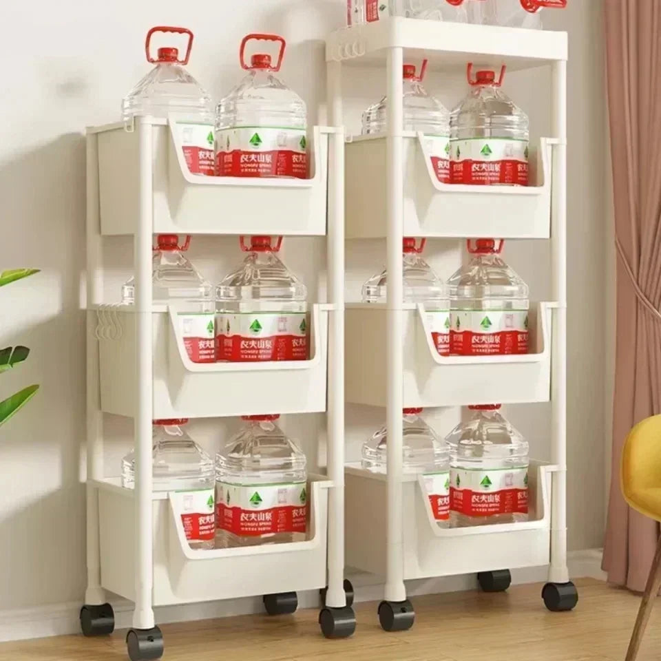NEW Kitchen Storage Trolley Bookshelf Slit Storage Cabinet Bathroom Living Room Home Organizer Rack Kitchen Corner Narrow