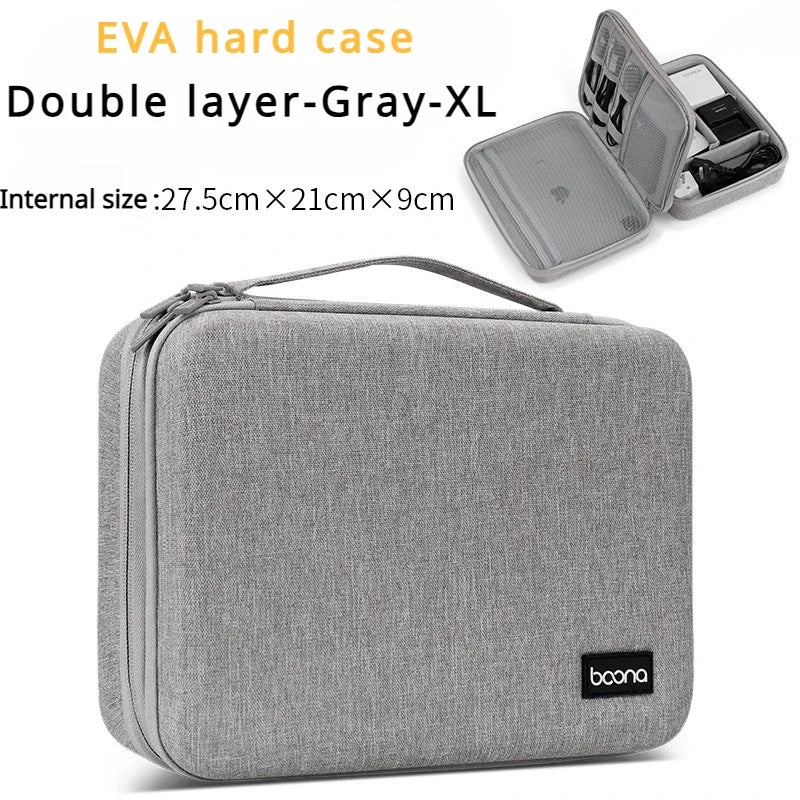 Travel Electronics Accessories Storage Bag Large Capacity Tablet Hard Data Cable Organizer Box Eva Hard Protective Case 