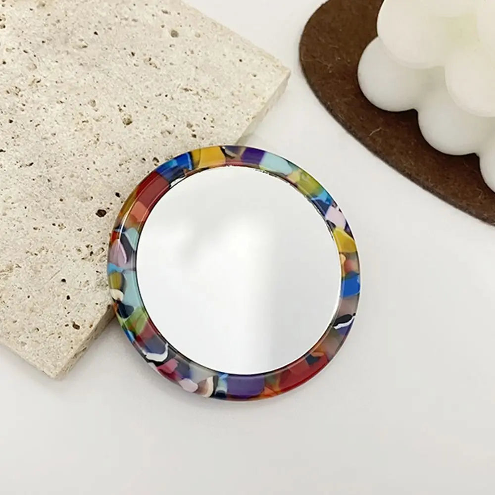 Travel Accessories Simple Acetate Makeup Mirror Portable Round SPA Salon Compact Mirrors Mini Cute Cosmetic Vanity Mirror