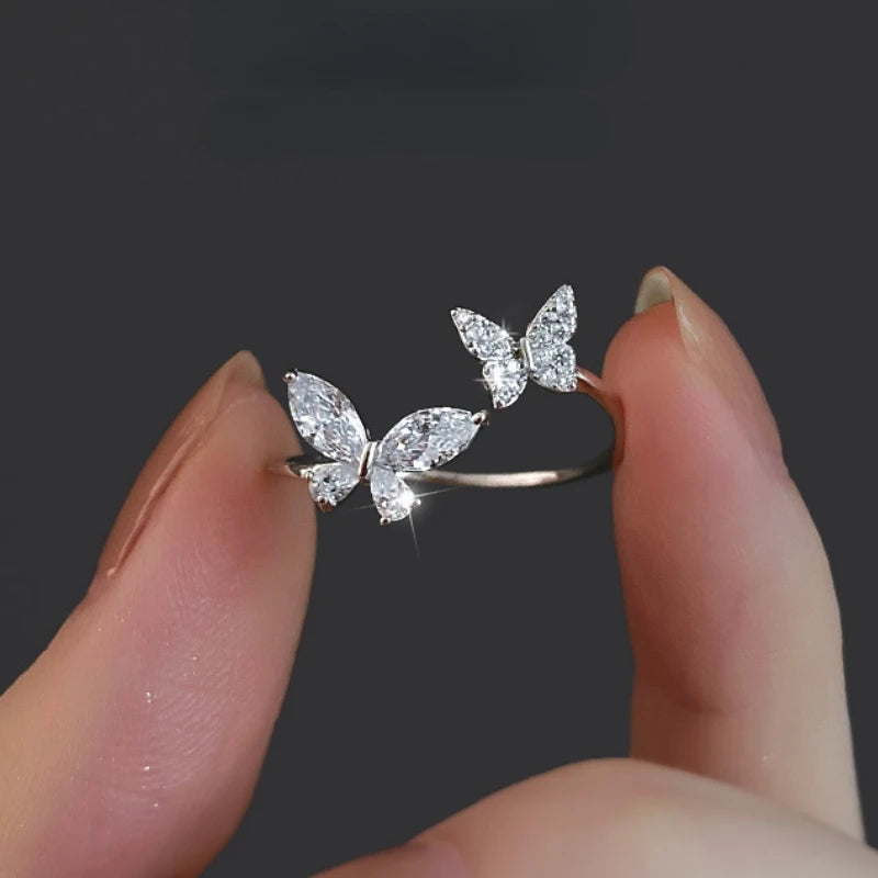 Beautiful Silver Filled Ring with Sparkling Melee Gems