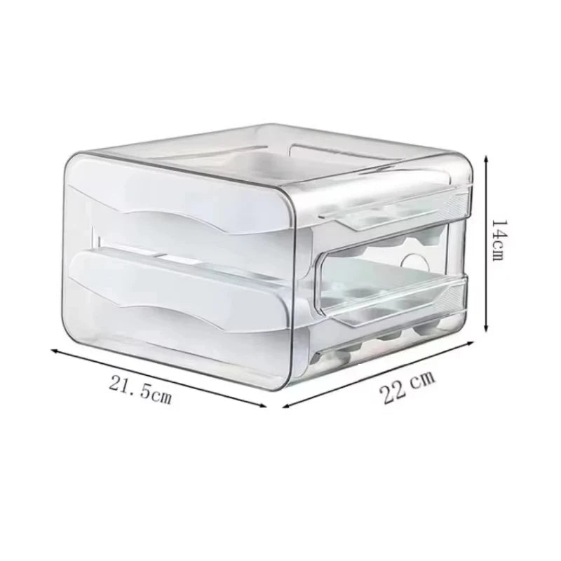 Storage Container with 2 Drawers! Perfect for Fridge Organization, Durable, Space Efficient Design for Easy Access & Freshness