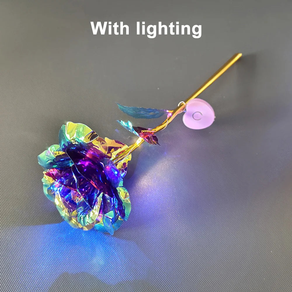 Led Valentine's Day Mother's Day Gift 24K Foil Plated Roses Flowers