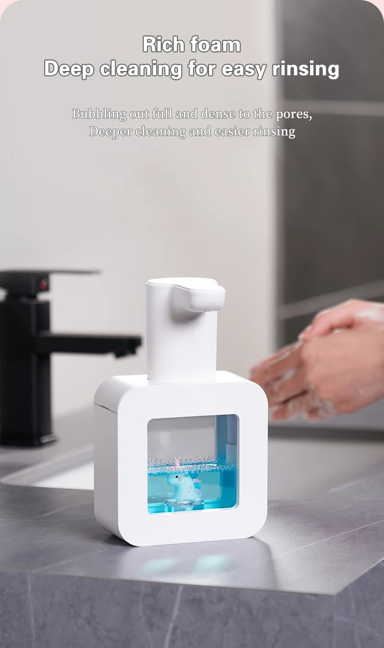 New Automatic Soap Dispenser Cute Pet Wall Mounted Touchless Sensor USB Charging Cartoon Foam Hand Washing Tools 400ML Kitchen