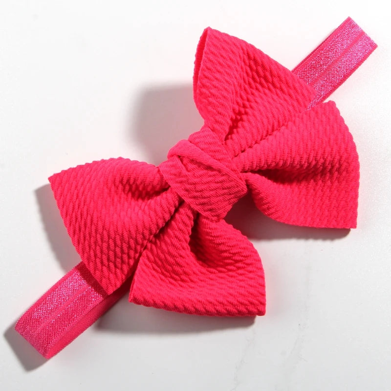 11cm 4.3" Fashion Seersucker Waffle Hair Bows With Headbands For Women Girls Kids Headwear Headband Hair Accessories
