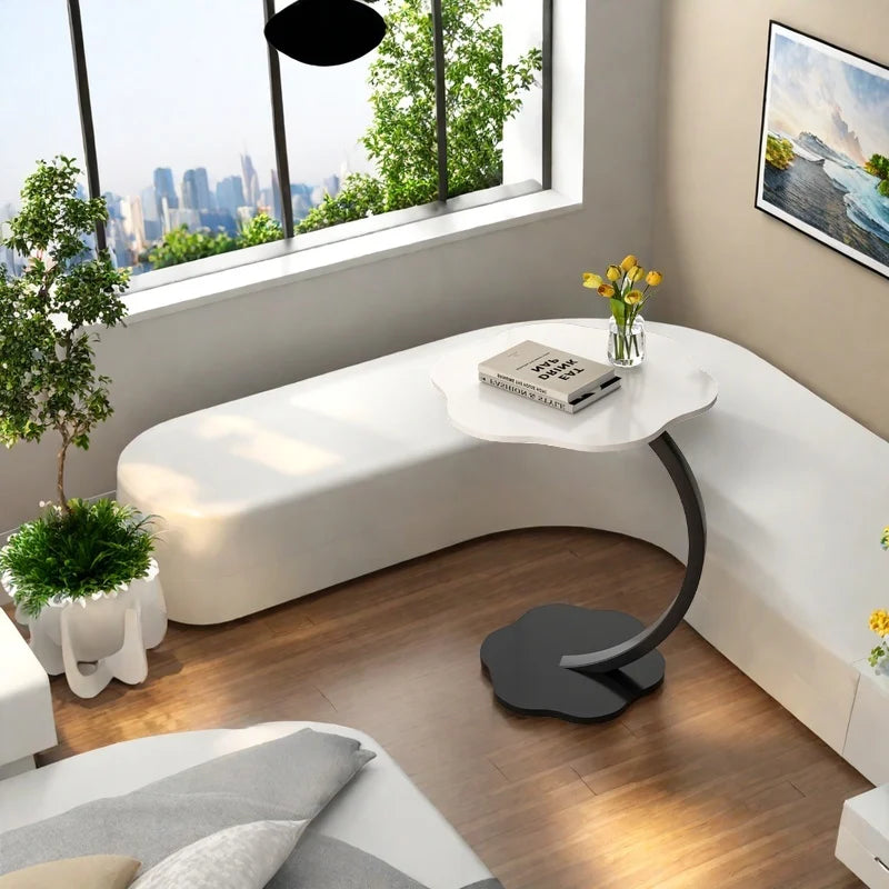 Coffee Tables Light Luxury Side Table Round Flower Bedside Table Bedside Home Study Desk Auxiliary Desk Living Room Furniture (Free Shipping) 💝💖🌹 (Free Shipping) 💝💖🌹