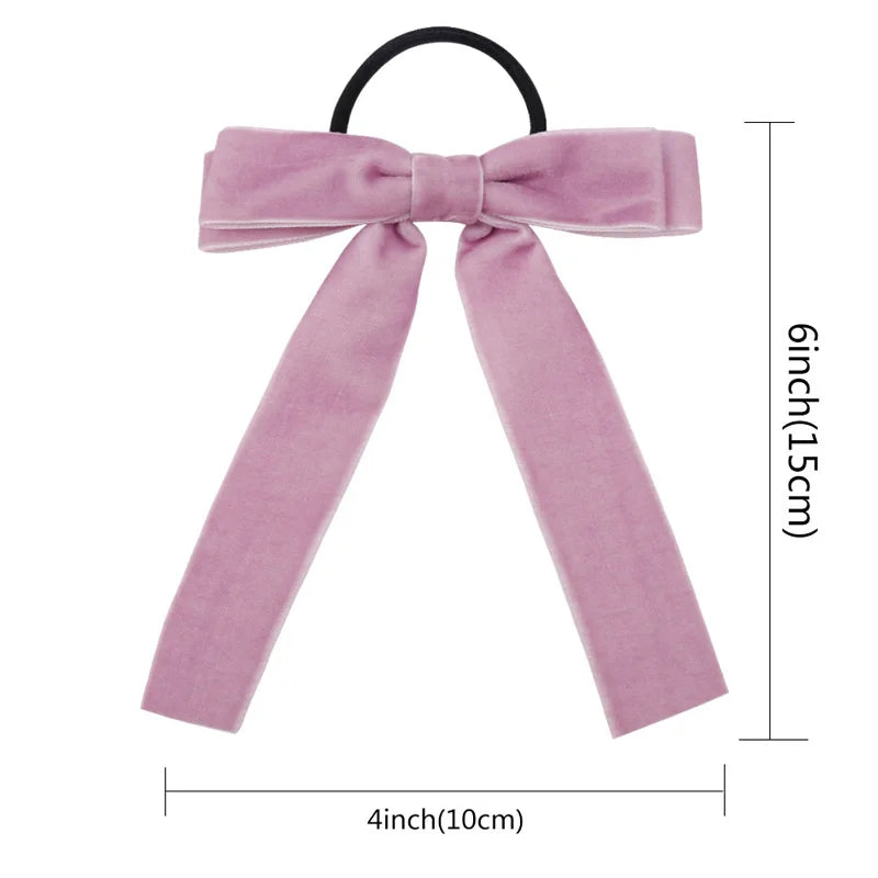 1Pcs Cute Bows Hair Ties For Girls Elastic Kids Hair Bands Holders Shine Headwear Girl Hair Accessories Scrunchie Ornaments Gift