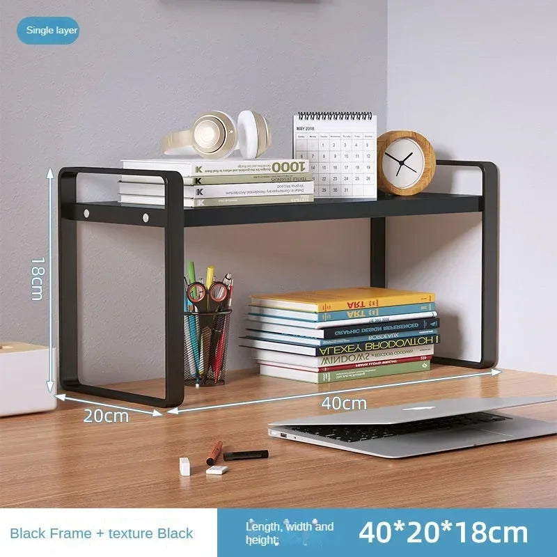 Student Dormitory Desktop Book Storage Rack Layered Sorting of Office Desk Clutter Bedroom Cosmetics Perfume Iron Storage Rack