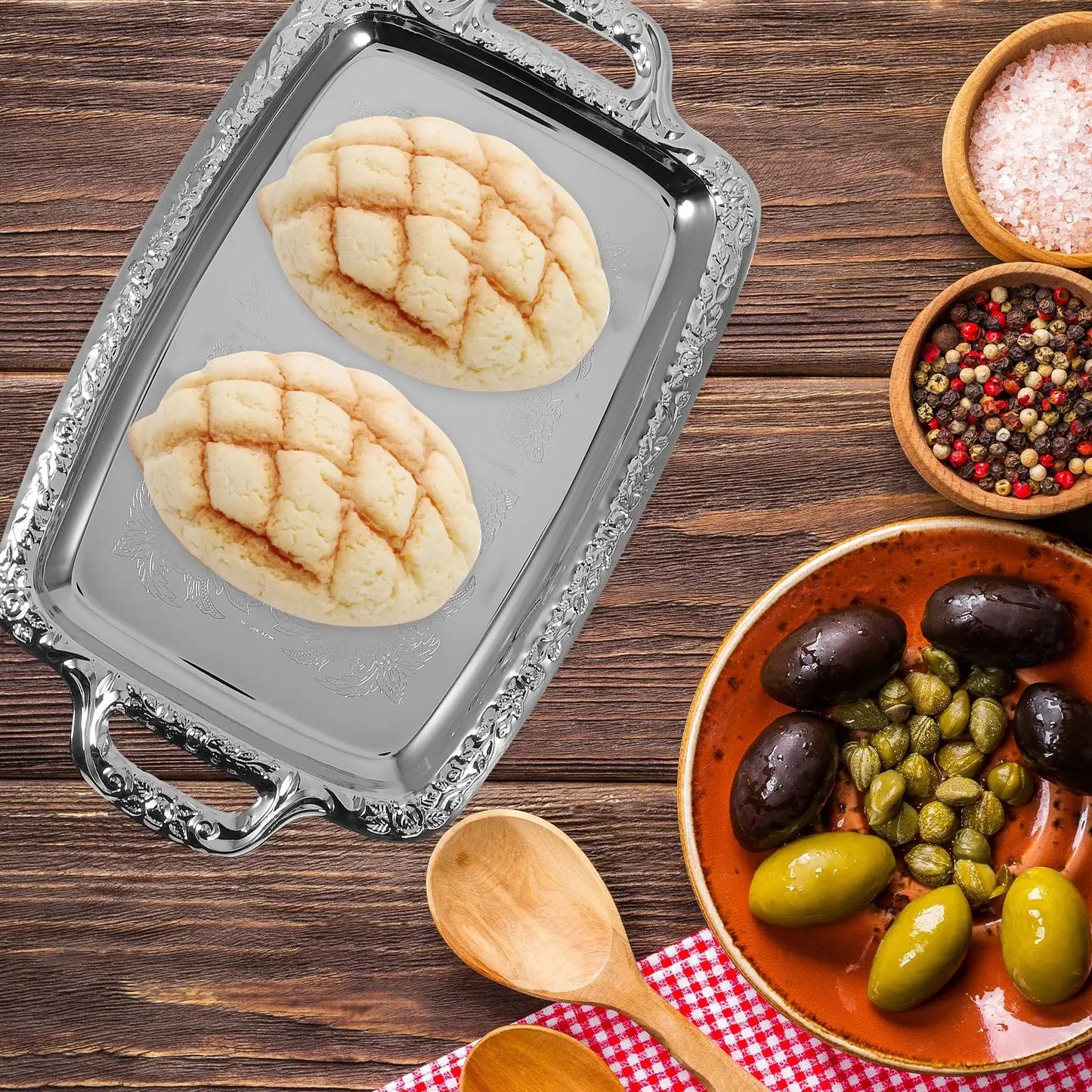 Retro Bread Tray Kitchen Storage Tray Tableware Food Container Dining Room Trays Eco Friendly Serving Plates Safe (Free Shipping!💞🚚)