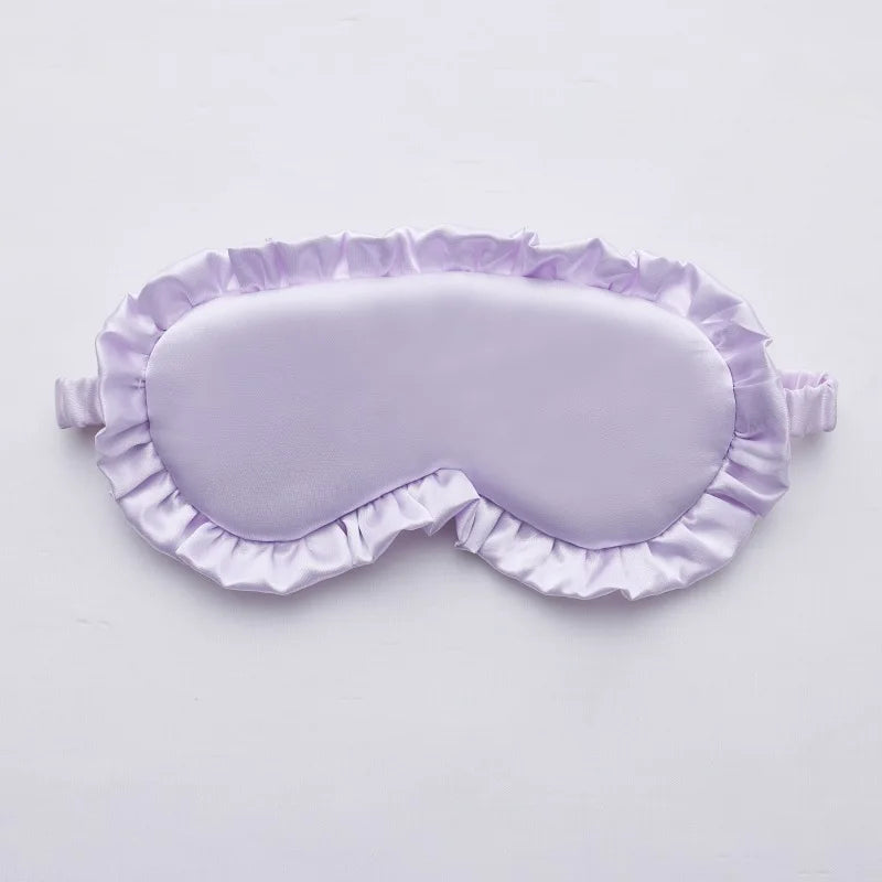 Silk Eye Mask Artificial Filament Artificial Silk Mask Sleep Eye Cover Ruffled Design Blackout Eye Patch For Suitable For Men