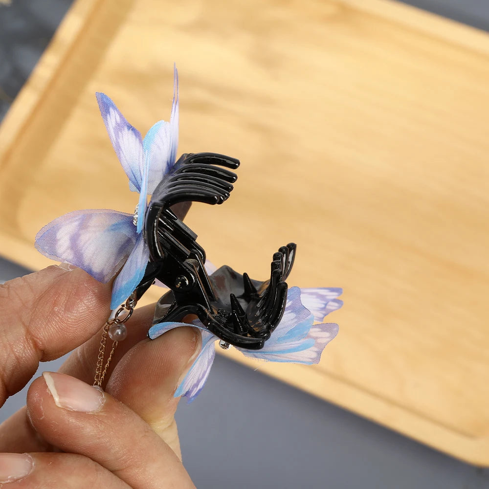 Butterfly Hairpins New Korean Yarn Elegant Metal Tassel Long Hair Clips For Women Hanfu Antique Party Hair Accessories