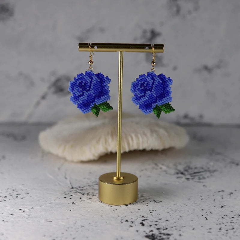 Fairywoo Ethnic Flower Earring For Lady Rose Jewellery Miyuki Bead Free shipping Jewelry Handmade Earrings Friendship Wholesale