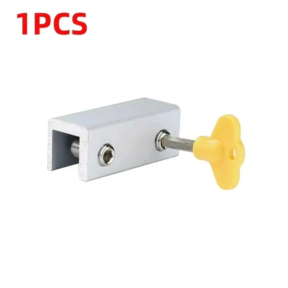 4 Pcs Window Safety Lock Aluminum Alloy Sliding Lock Sliding Door Anti-theft Lock Adjustable Buckle Window Stopper Lock for Home