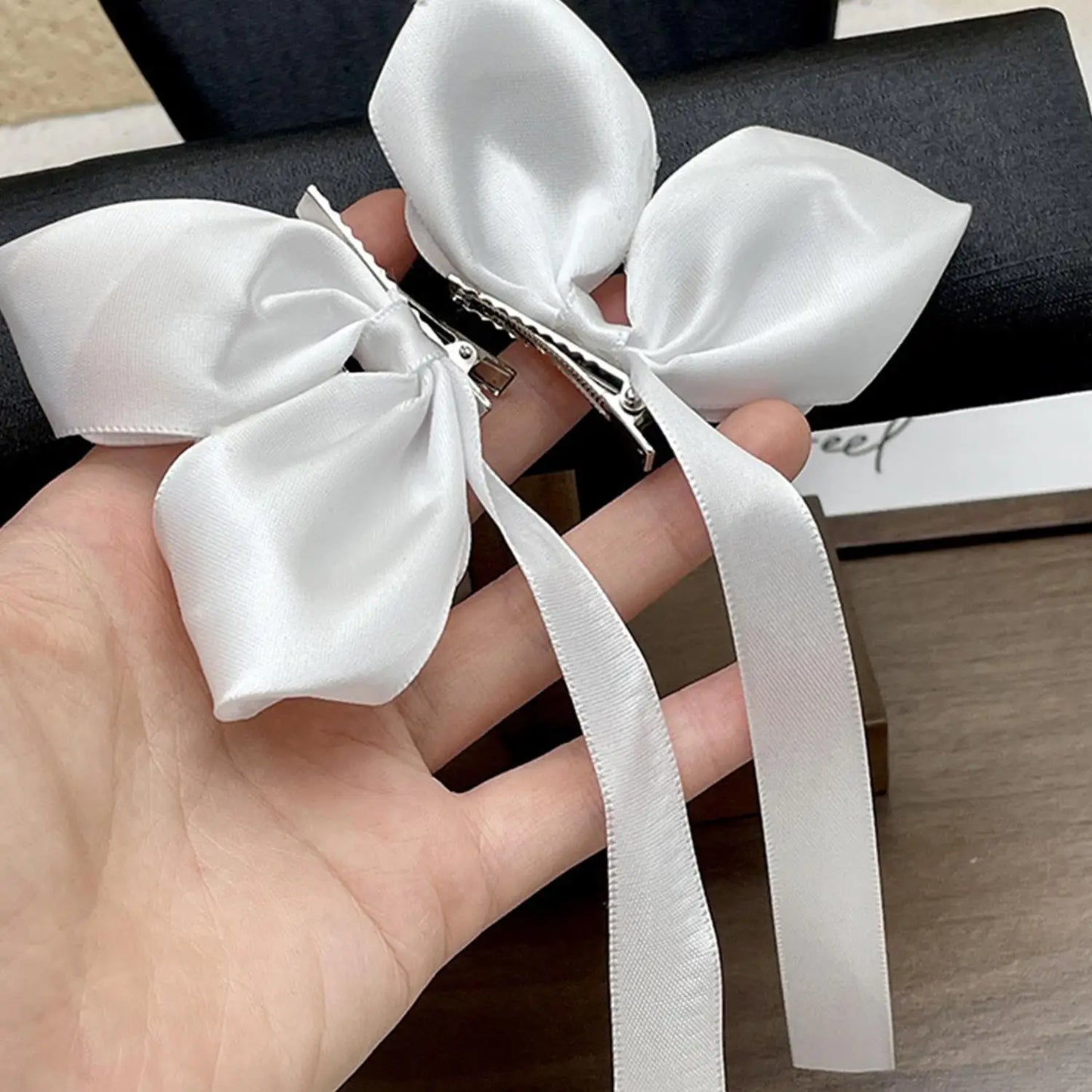 Cute Bowknot Hair Clips Fashion Sweet Hair Accessories Side Clip Headdress Headwear Ribbon Hair Bows Clips Hairpin Girls