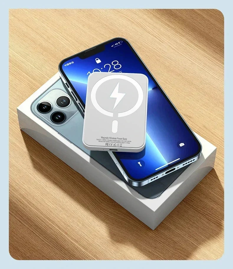 New 50000mAh Magnetic Wireless Power Bank for iPhone 12 13 14 15 Pro Max Portable Charger External Auxiliary Battery Pack