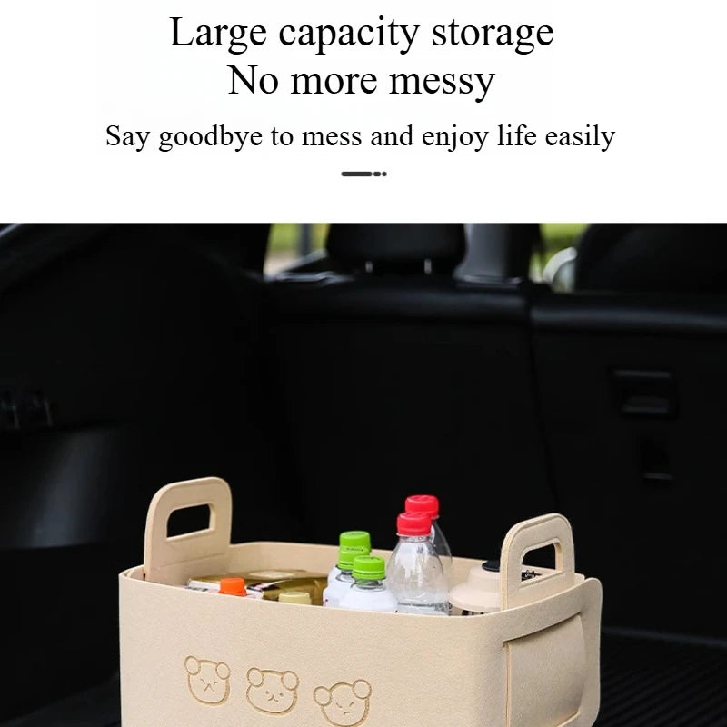 Foldable Car Storage Box Women's Cosmetic Storage Basket Desktop Storage Box Snacks Toys Storage Basket Dirty Clothes Basket