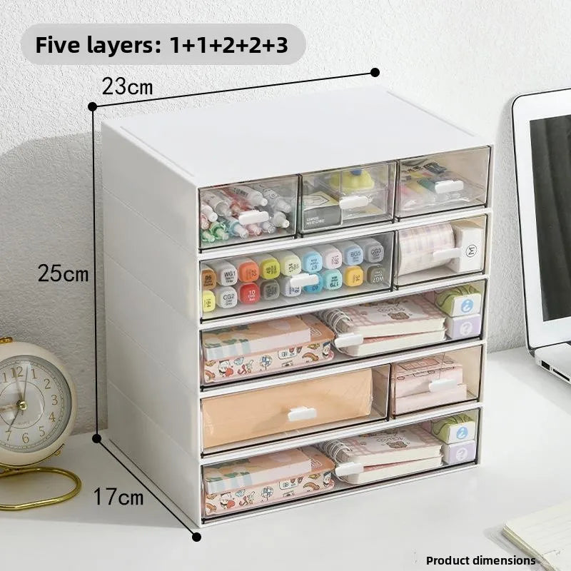 Desktop Organizer Der Sle Transparent Storage Box Stationery Supplies Arrangement Box Office Desk Workstation Transforma...