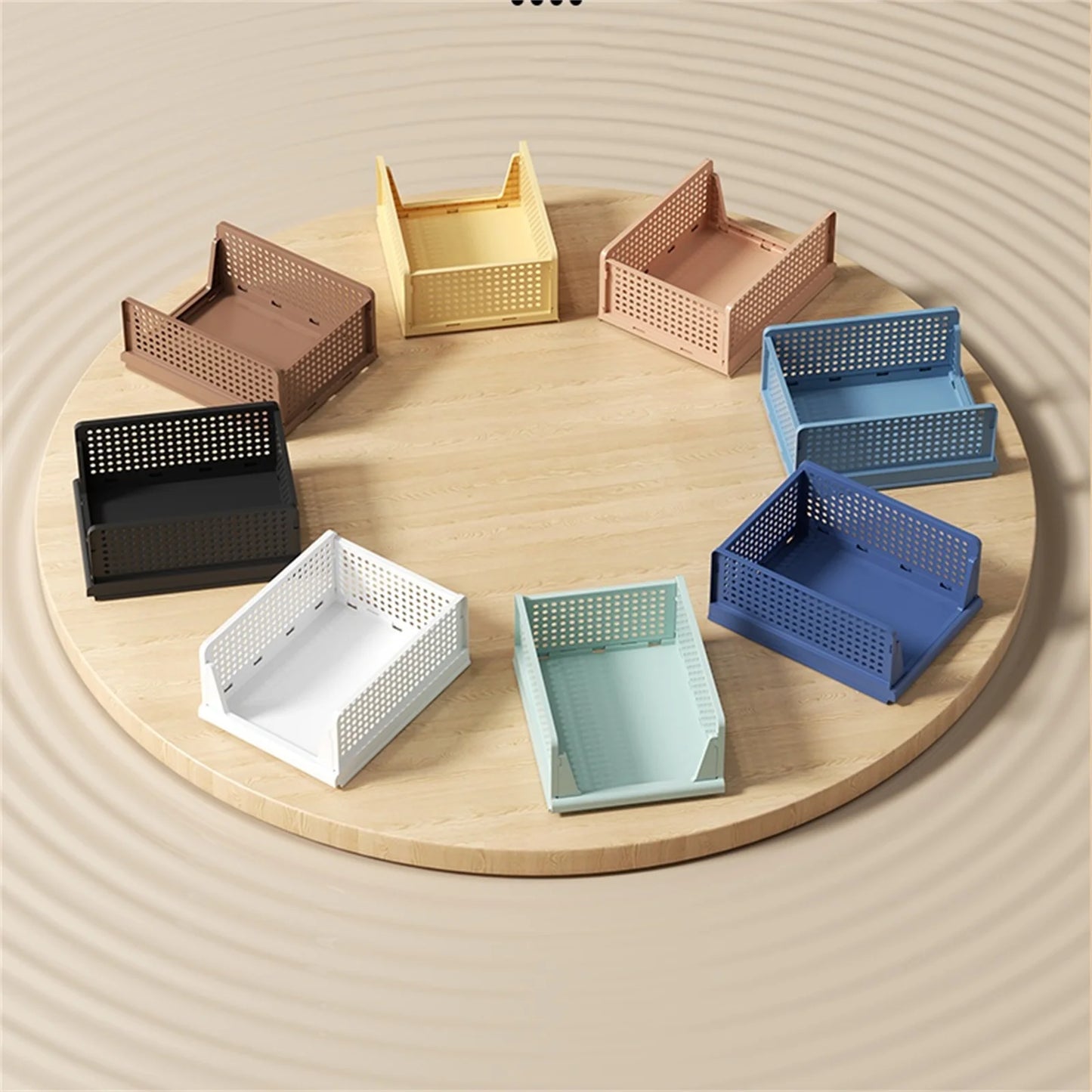 Clothes storage baskets can be stacked with drawer storage baskets, wardrobes, layered partitions, and pull-out folding storage