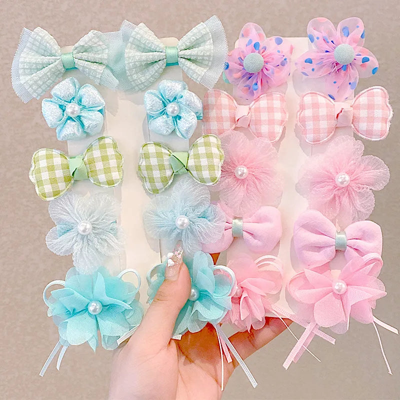 Children's Hairpin Princess Little Girl Sweet Mesh Broken Clip Cute Baby Does Not Hurt Hair Headdress Suit