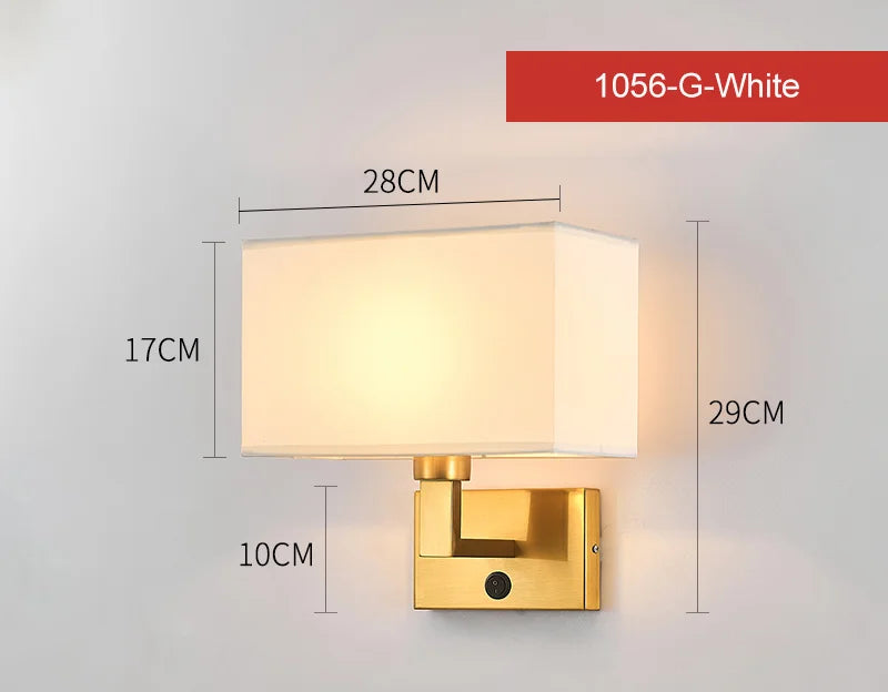 LED Lights Indoor Lighting Fabric Lampshade Wall Lamps for Bedside Bedroom Living Room Hotel Stairs Hotel Home Decoration