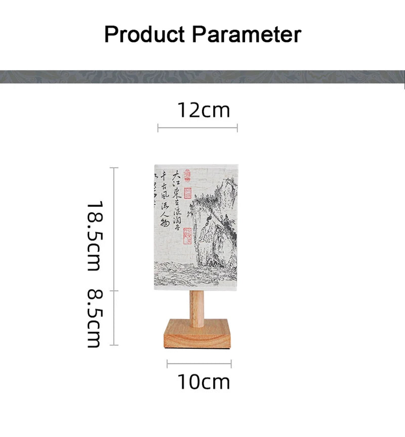 LED Decoration Table Lamps Simple Dimmable Plug Night Light Fabric Lampshade Square Bedroom Chinese Style Bedside Desk Lights