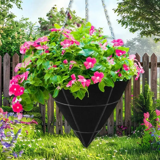 3pcs Durable Breathable Cone Shaped Liners Black Reusable Planter Basket Liners Eco-Friendly Felt Gardening Mats Enhanced Growth