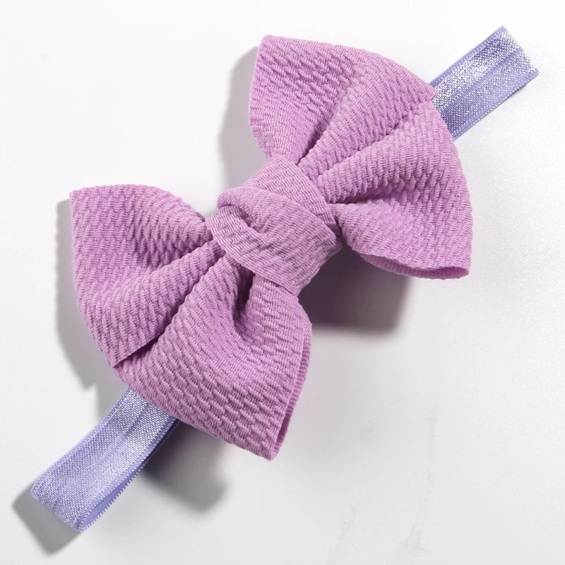 11cm 4.3" Fashion Seersucker Waffle Hair Bows With Headbands For Women Girls Kids Headwear Headband Hair Accessories