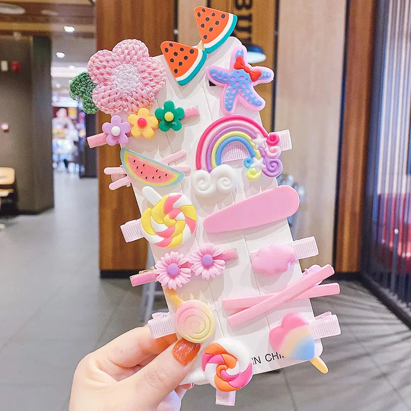 Children's Hairpin Princess Little Girl Sweet Mesh Broken Clip Cute Baby Does Not Hurt Hair Headdress Suit