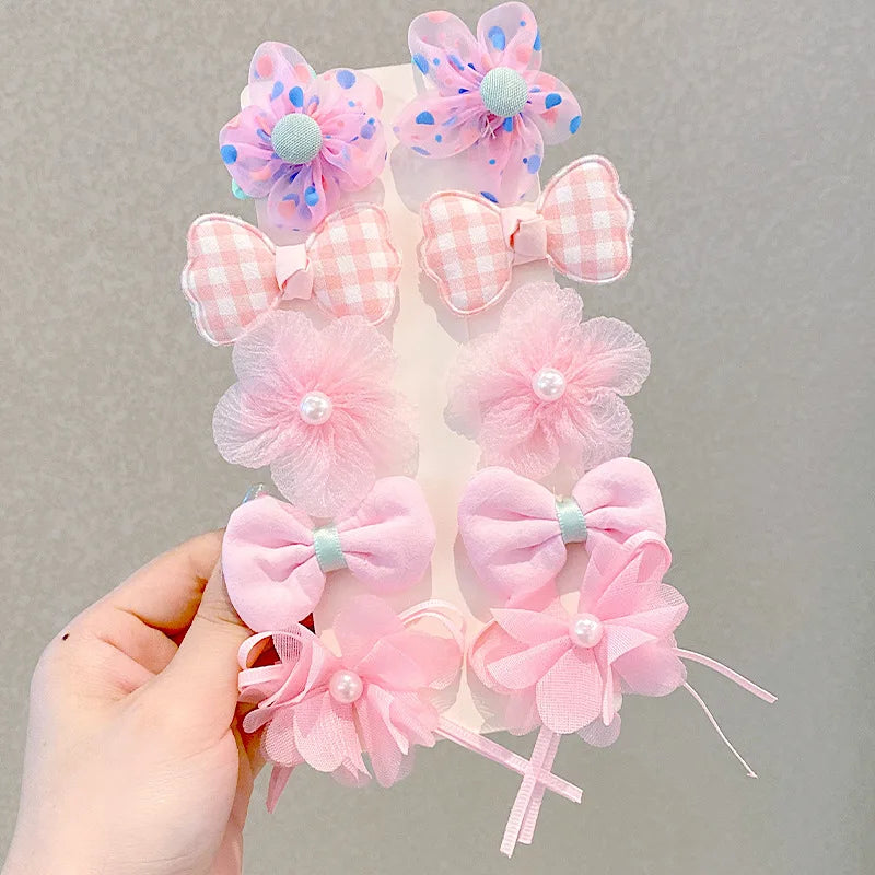 Children's Hairpin Princess Little Girl Sweet Mesh Broken Clip Cute Baby Does Not Hurt Hair Headdress Suit