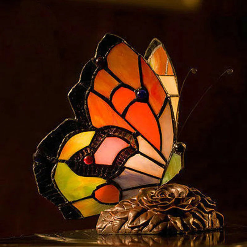Tiffany turkish table lamp Retro Stained stained glass decor Light Hotel Table Lamp Bedroom Decoration bedroom butterfly lamp