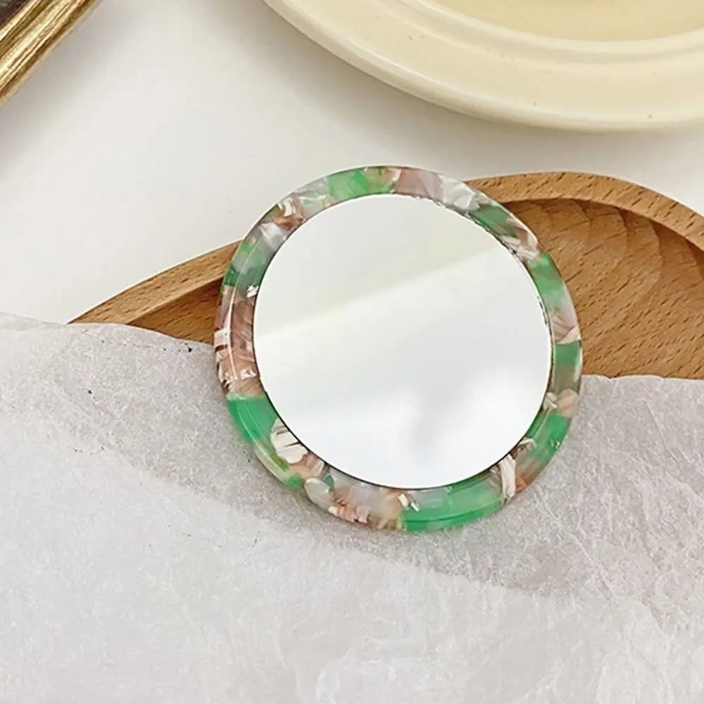 Travel Accessories Simple Acetate Makeup Mirror Portable Round SPA Salon Compact Mirrors Mini Cute Cosmetic Vanity Mirror