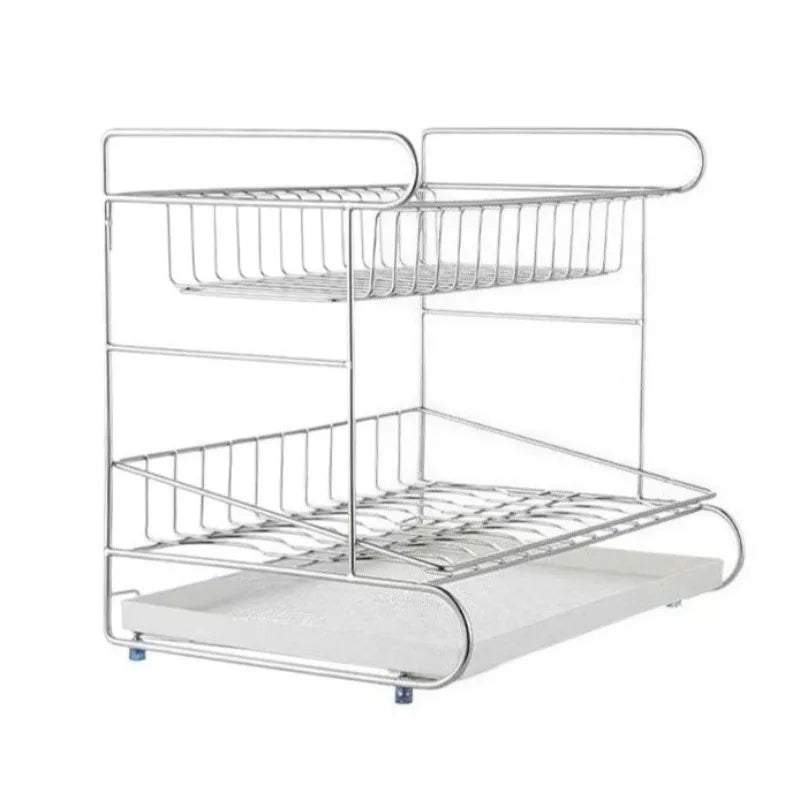 Three Layers Living Room Storage Racks Stainless Steel Practical Simple Kitchen Desktop Storage Holder Luxury Modern Home Decor