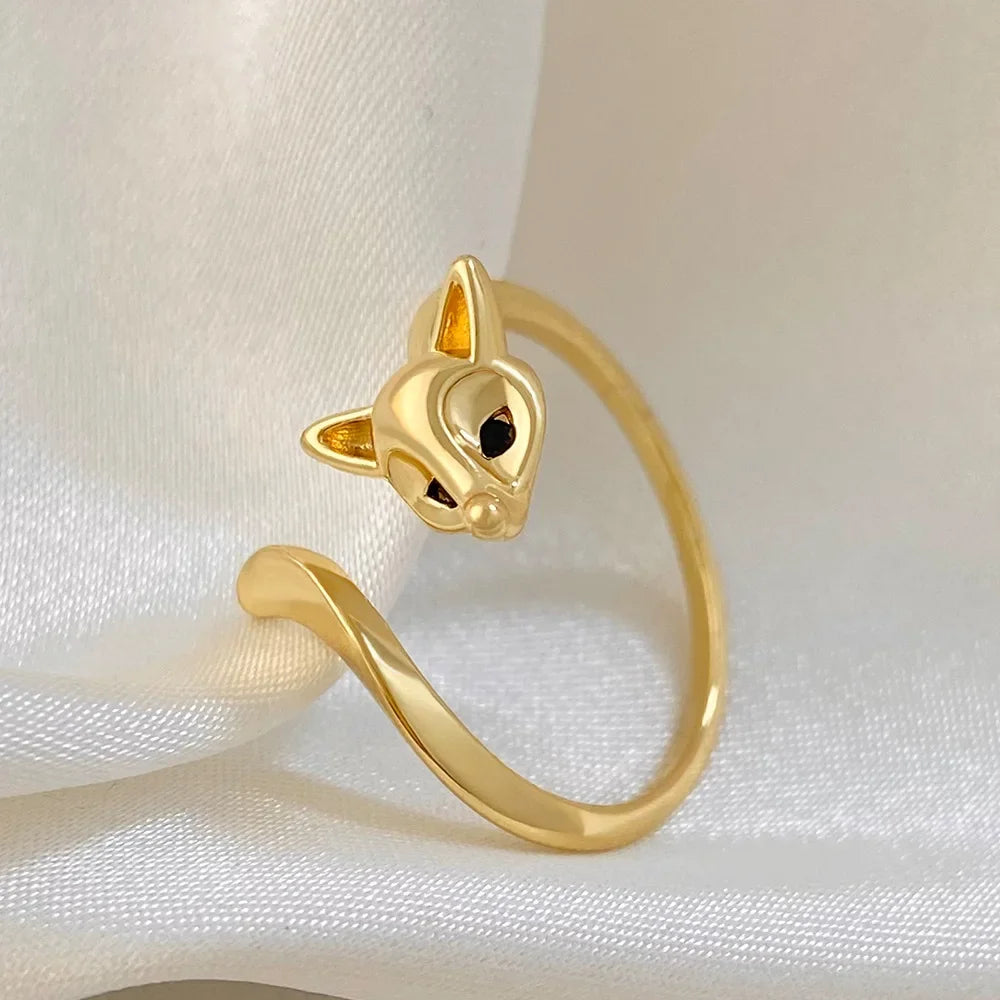 Кольцо Женское Creativity Fox Ring For Women Personality Vintage Rings Opening Adjustable Animal Jewelry Accessories Party Gifts