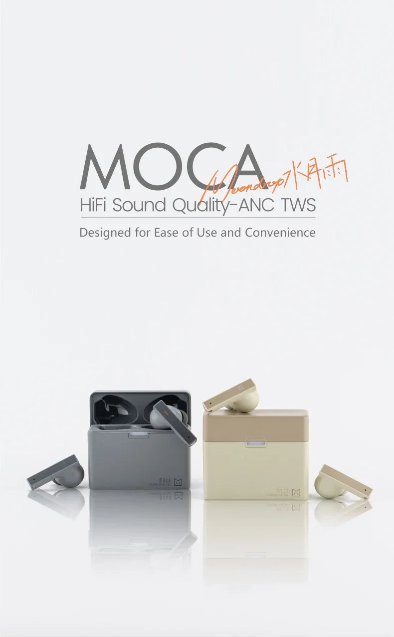 MOONDROP MOCA HiFi Sound Quality ANC TWS Low Latency Automatic Reconnection Wireless Charging BASS Control In-ear headphones