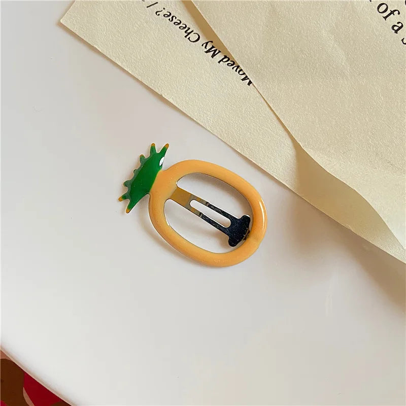5PCS Kids Fashion Sweet Fruits BB Hairpin Hair Clips Fot Girls Korean Cute Strawberry Bb Hair Pins New Headwear Hair Accessories