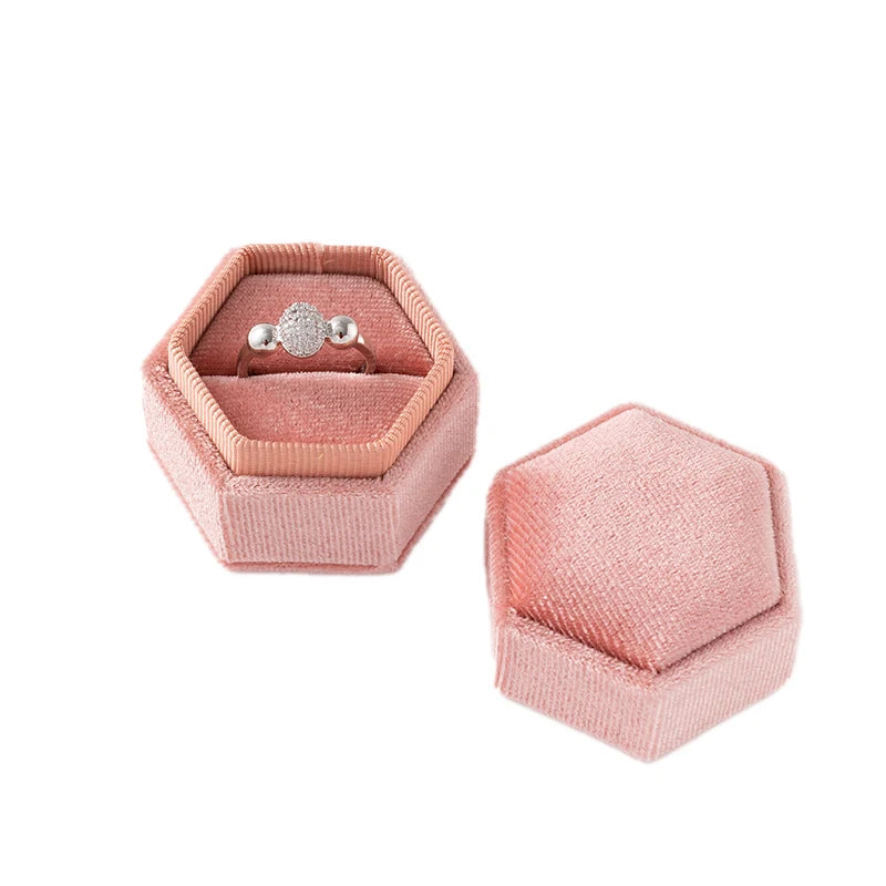 Velvet Single Ring Box Gift Jewelry Organizer Packaging for Wedding Ceremony Engagement Display Storage Supplies Accessories
