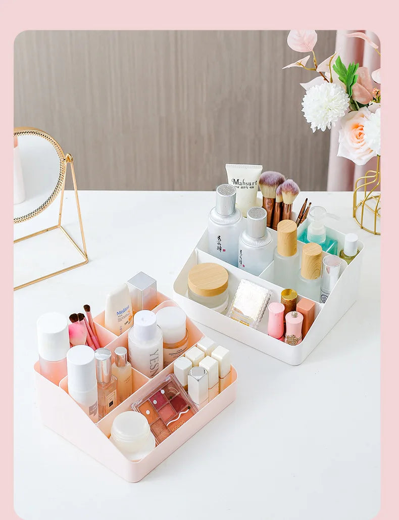 Cosmetics storage box, desktop storage shelf, dresser, large-capacity sorting rack