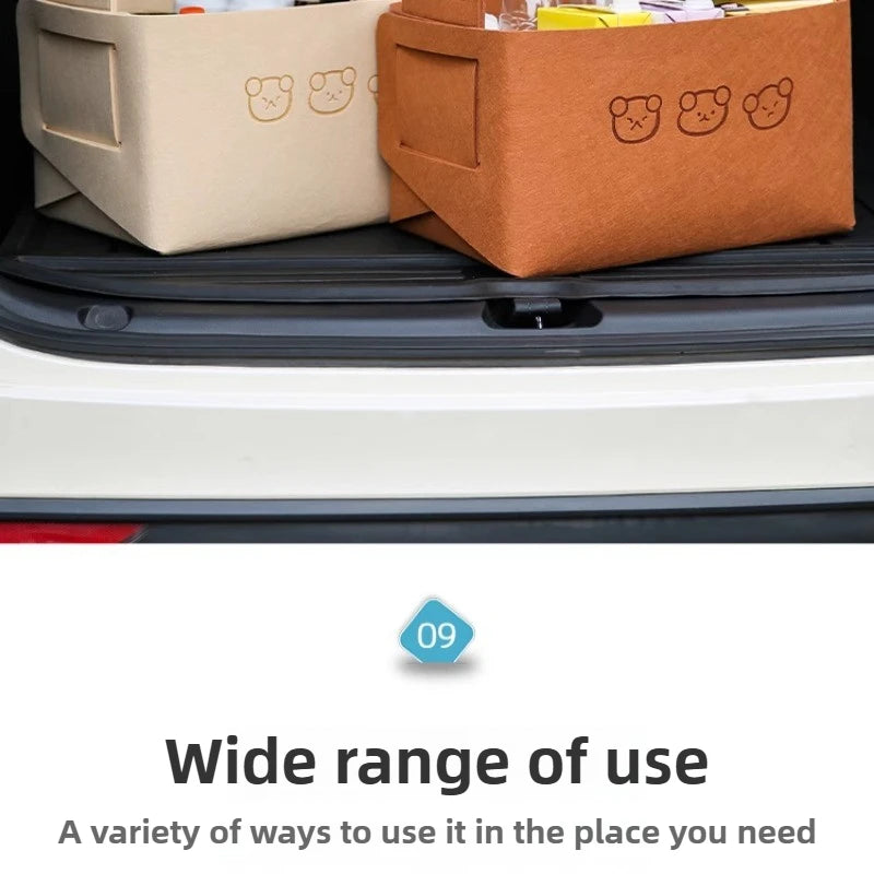 Foldable Car Storage Box Women's Cosmetic Storage Basket Desktop Storage Box Snacks Toys Storage Basket Dirty Clothes Basket