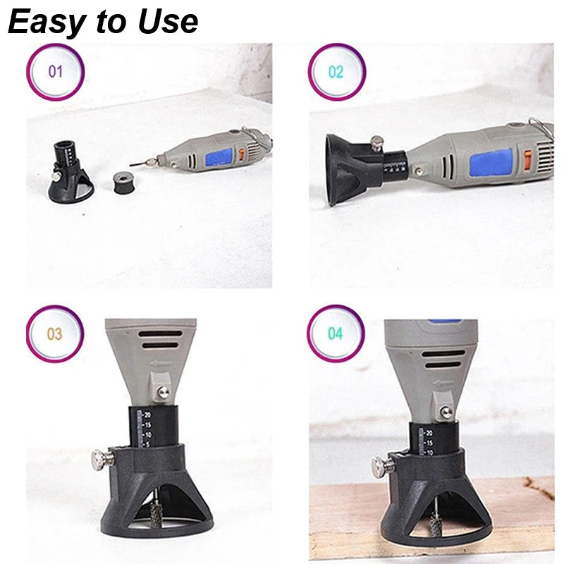 Dremel (Rotary Router Milling Cutter Guide Attachment Twist Drill Bit Wood Carving Tool Kit Dedicated Locator Woodwork Tool for Dremel)